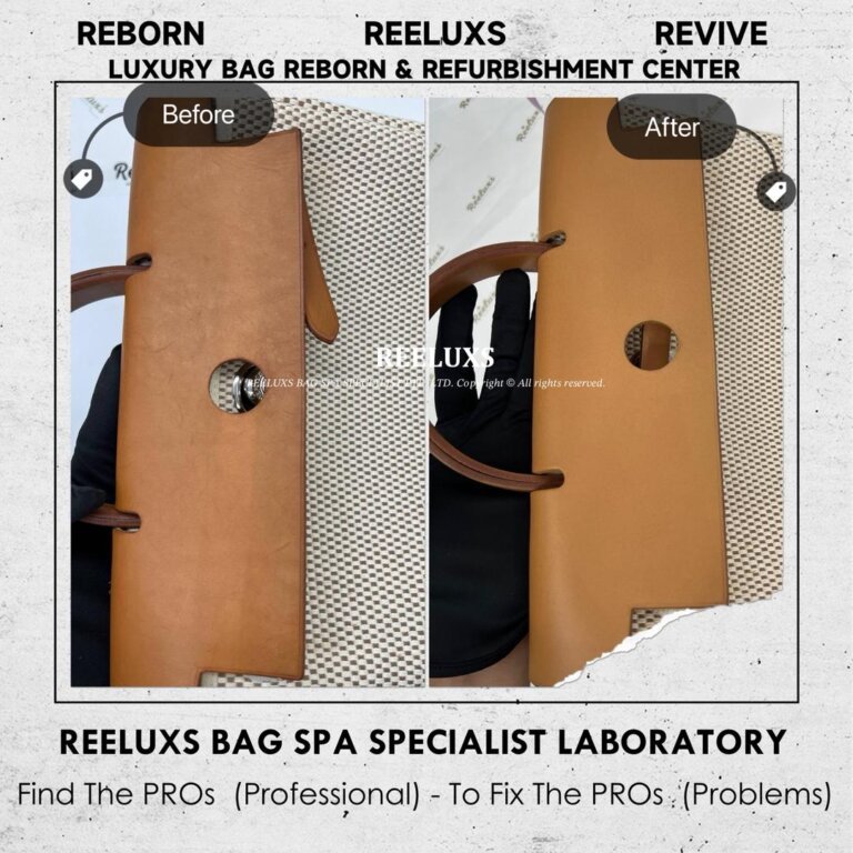 Hermès Herbag Leather Color Faded & Scratches Restoration & Refurbishment | REELUXS
