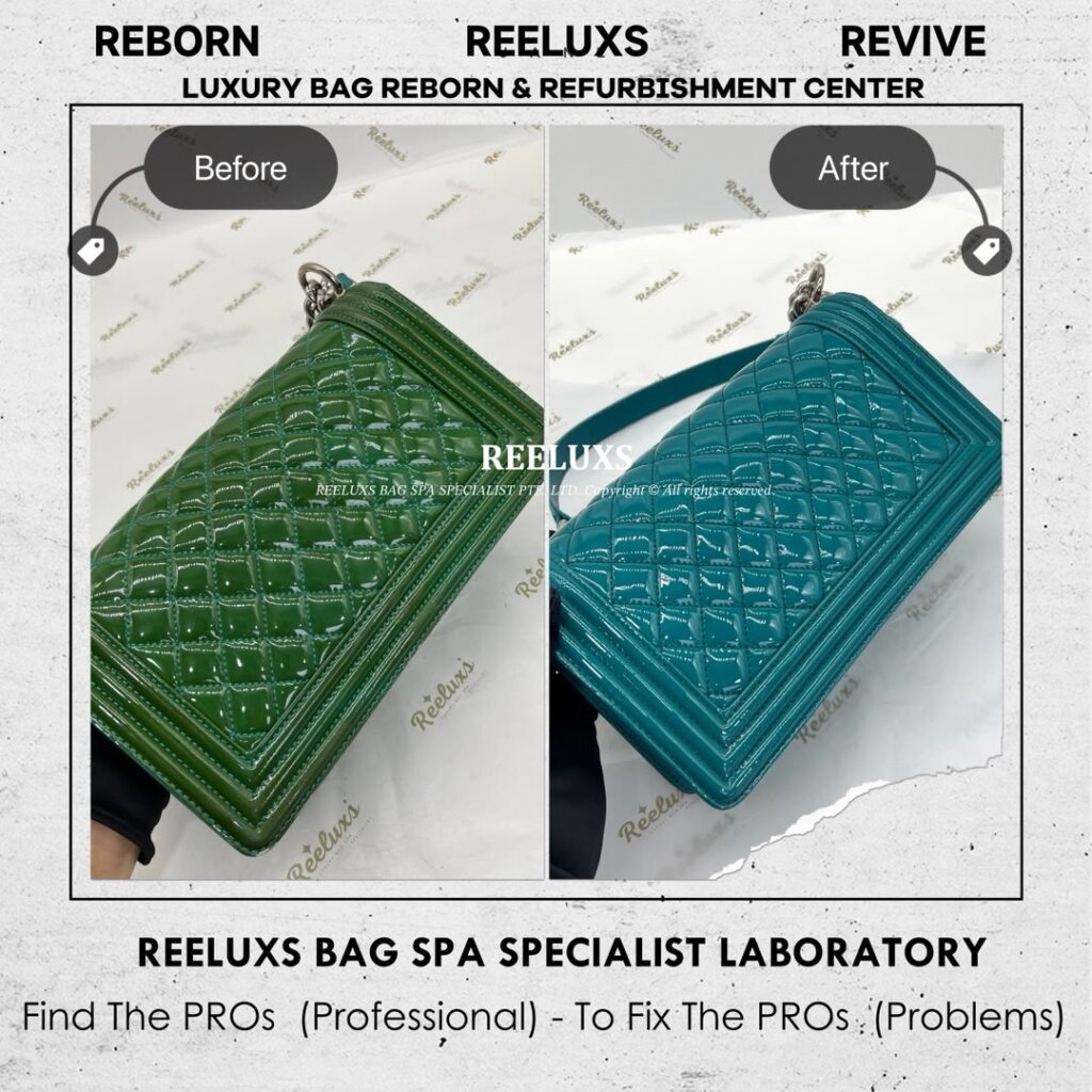 Boy Flap Bag Patent Leather Color Damaged Oxidation — frame 3