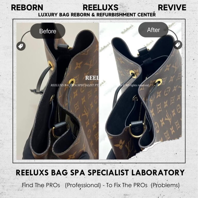 Louis Vuitton NéoNoé Bucket Bag Trim Oil Edge Cracked & Damage Replacement | REELUXS