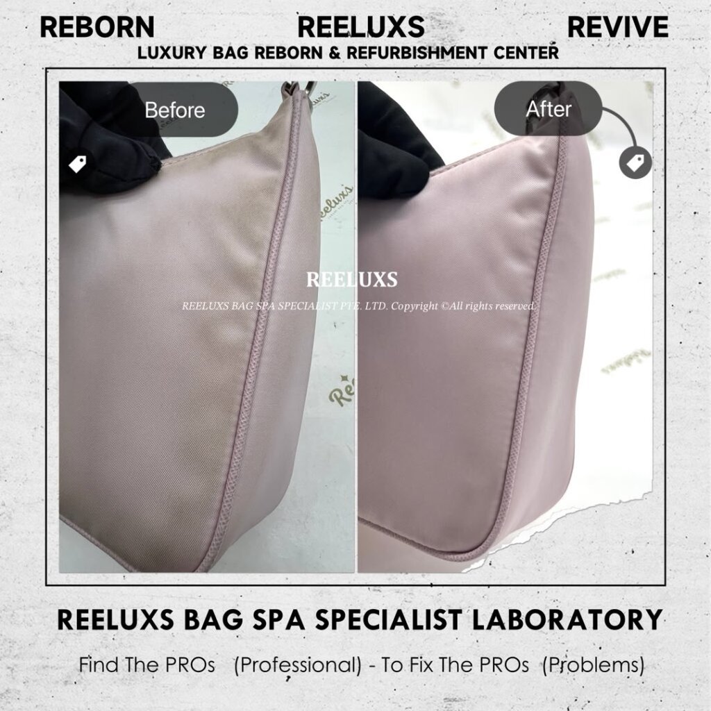 Re-Edition 2005 Nylon Shoulder Bag Nylon Dirty & Yellowish Stain Problem Nano… — frame 4