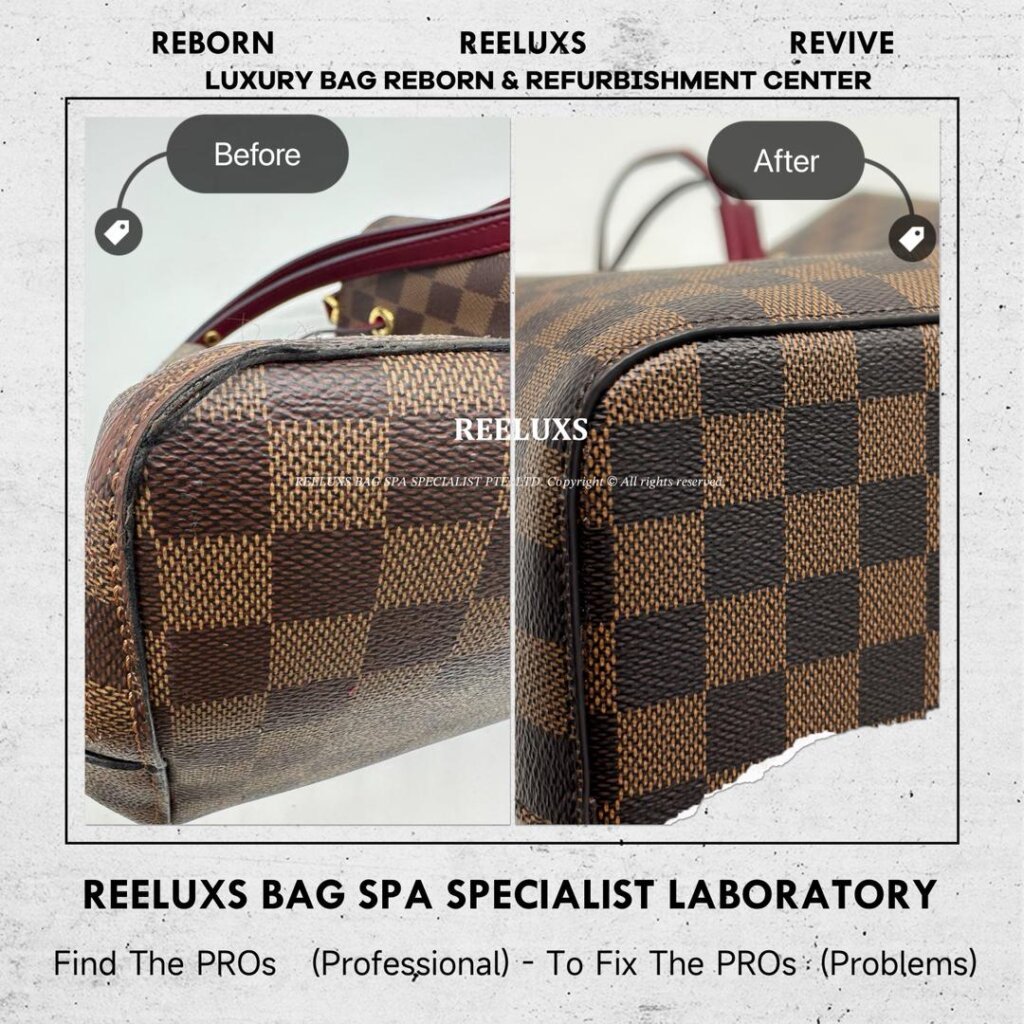 Damier Ebene Noé Bucket Bag Peeling & Damaged Canvas Replacement & Full… — frame 9