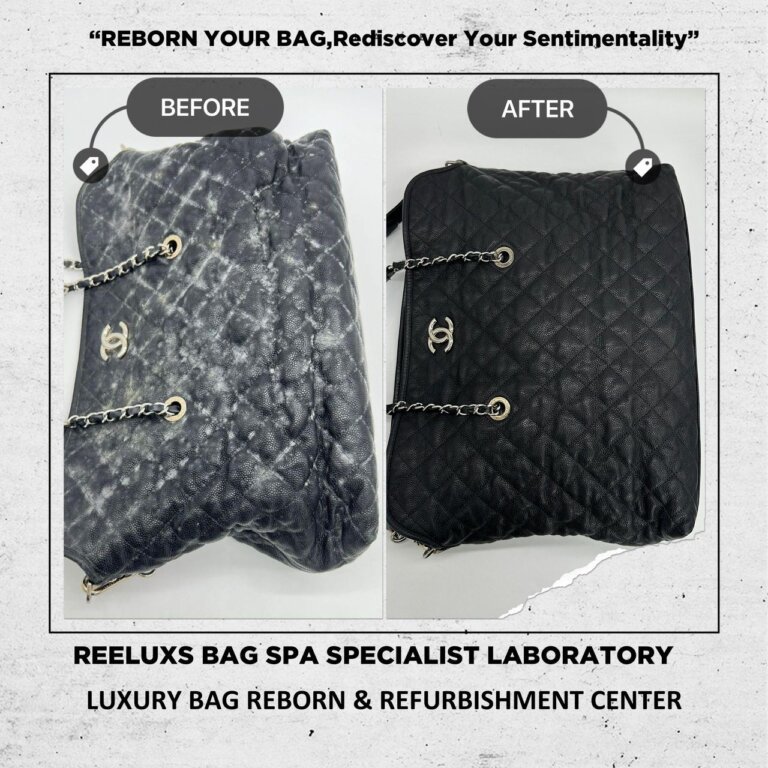 Chanel Leather Shoulder Bag Laether Mold Spot Problem Nano Deep Cleaning & Leather Treatment Service | REELUXS