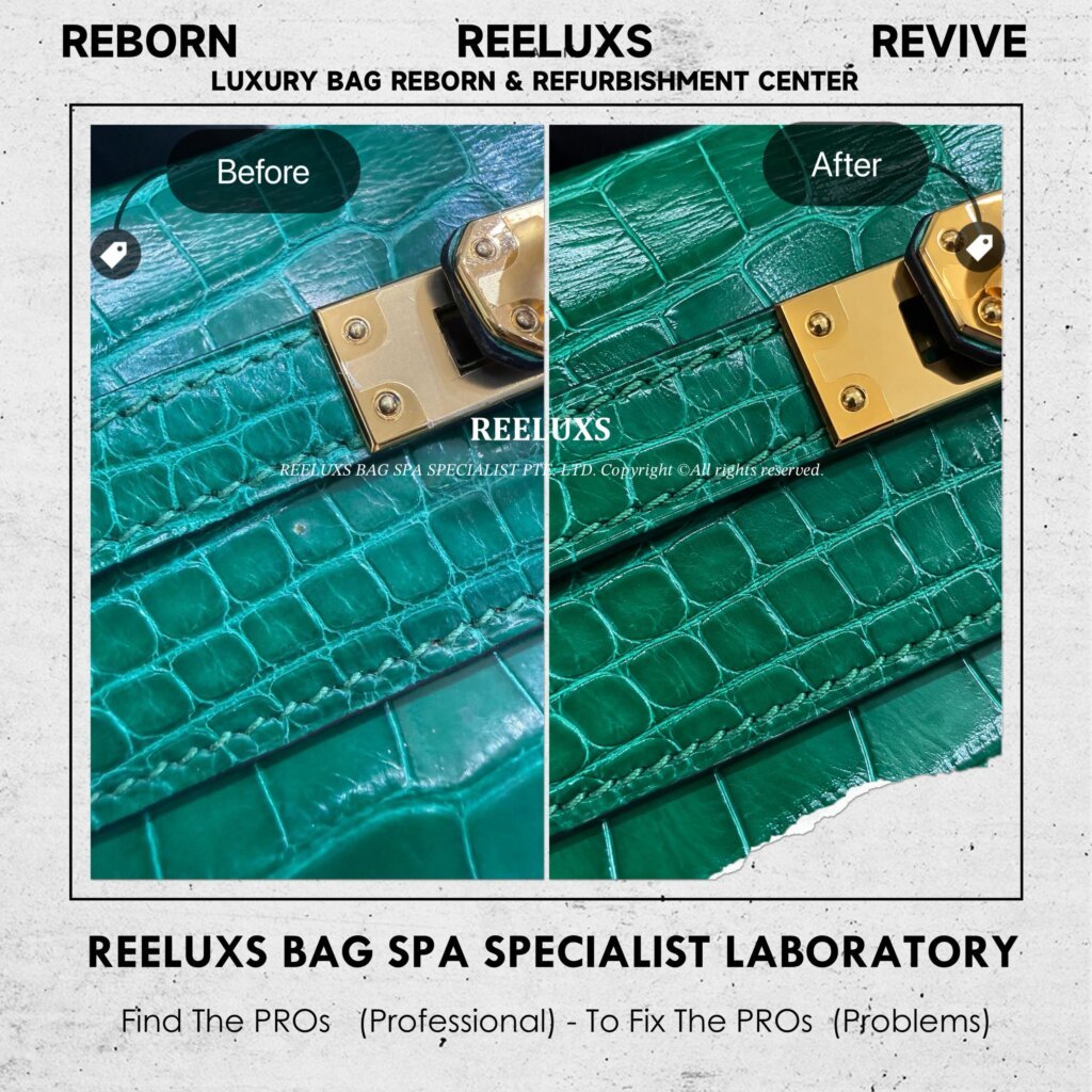 Kelly Pochette Exotic Crocodile 🐊 Leather Recover Treatments | REELUXS — frame 3