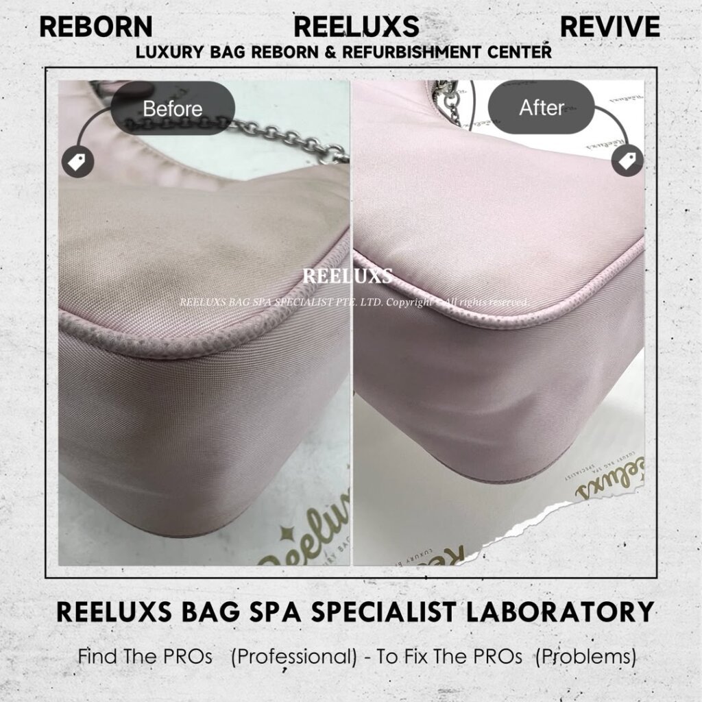 Re-Edition 2005 Nylon Shoulder Bag Nylon Dirty & Yellowish Stain Problem Nano… — frame 3