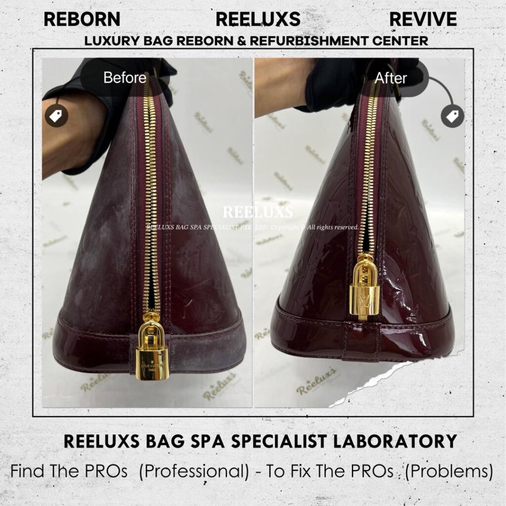 Alma Handbag Patent Leather Mold Oxidation Damaged & Color Damaged — frame 2