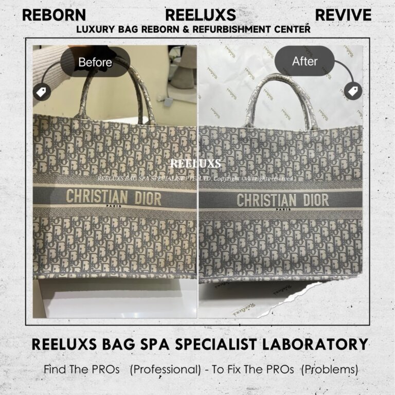 Dior Book Tote Bag Fabric Yellowish Problem Nano Deep Cleaning Treatment & Nano Water Resistant Treatment | REELUXS