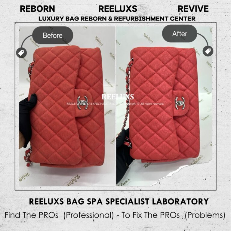 Chanel Classic Double Flap Color Faded Leather Mold Sopt Damaged Restoration