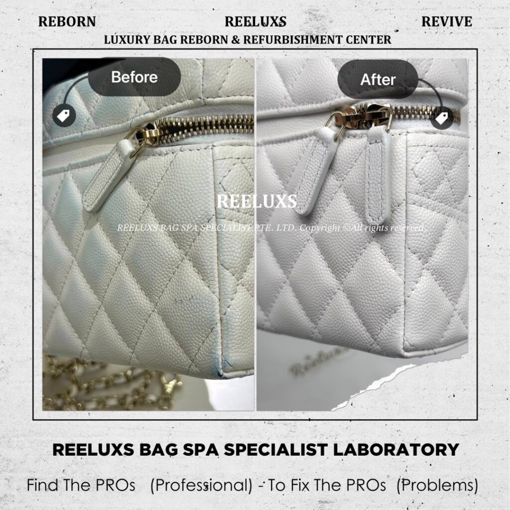 Classic Top Handle With Chain Color Transfer, Leather Damage Restoration & Refurbishment… — frame 8