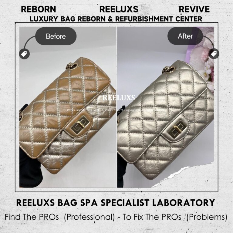 Chanel Classic Flap Bag Reissue Metallic Color Faded & Color Peel Off Restoration