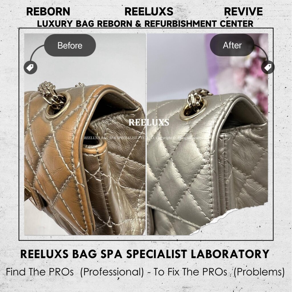 Classic Flap Bag Reissue Metallic Color Faded & Color Peel Off — frame 4