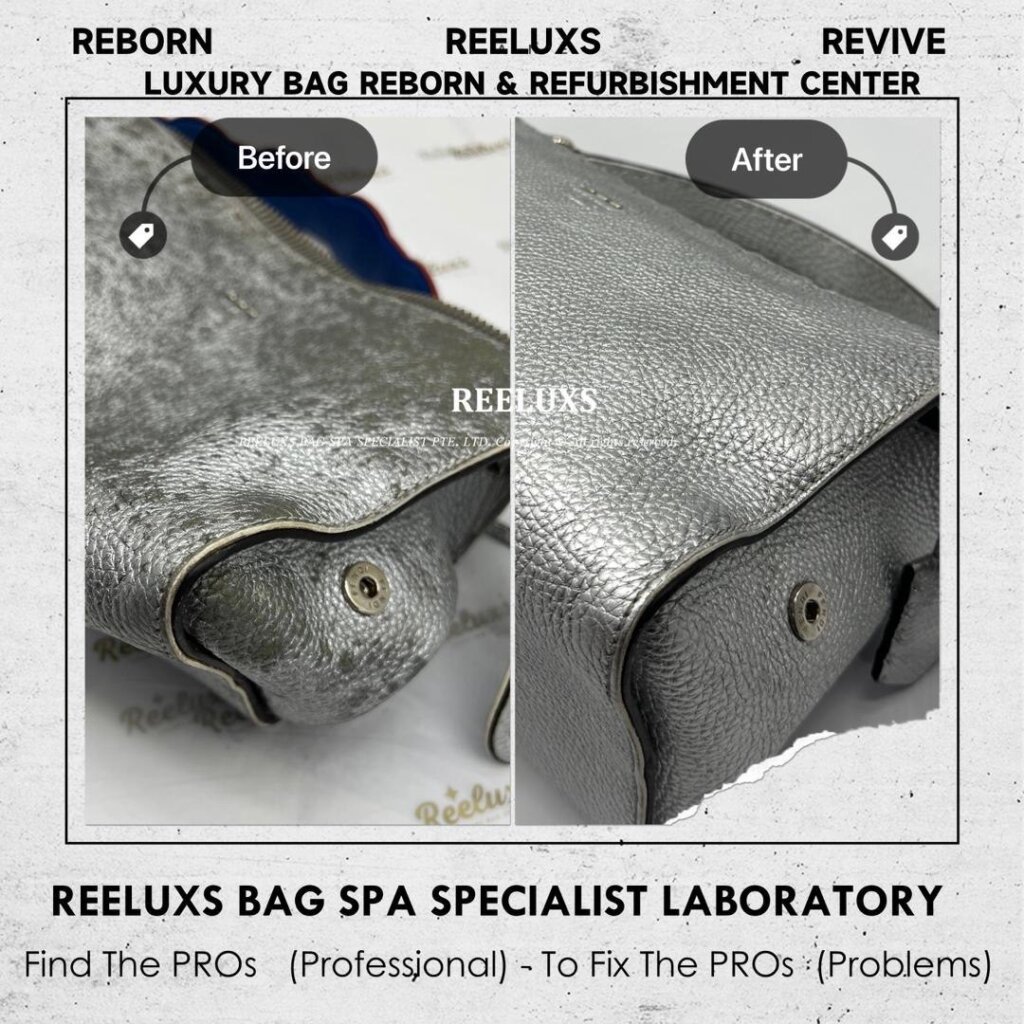 By The Way Bag Metallic Color Faded & Mold Spot Damage Oxidation — frame 2