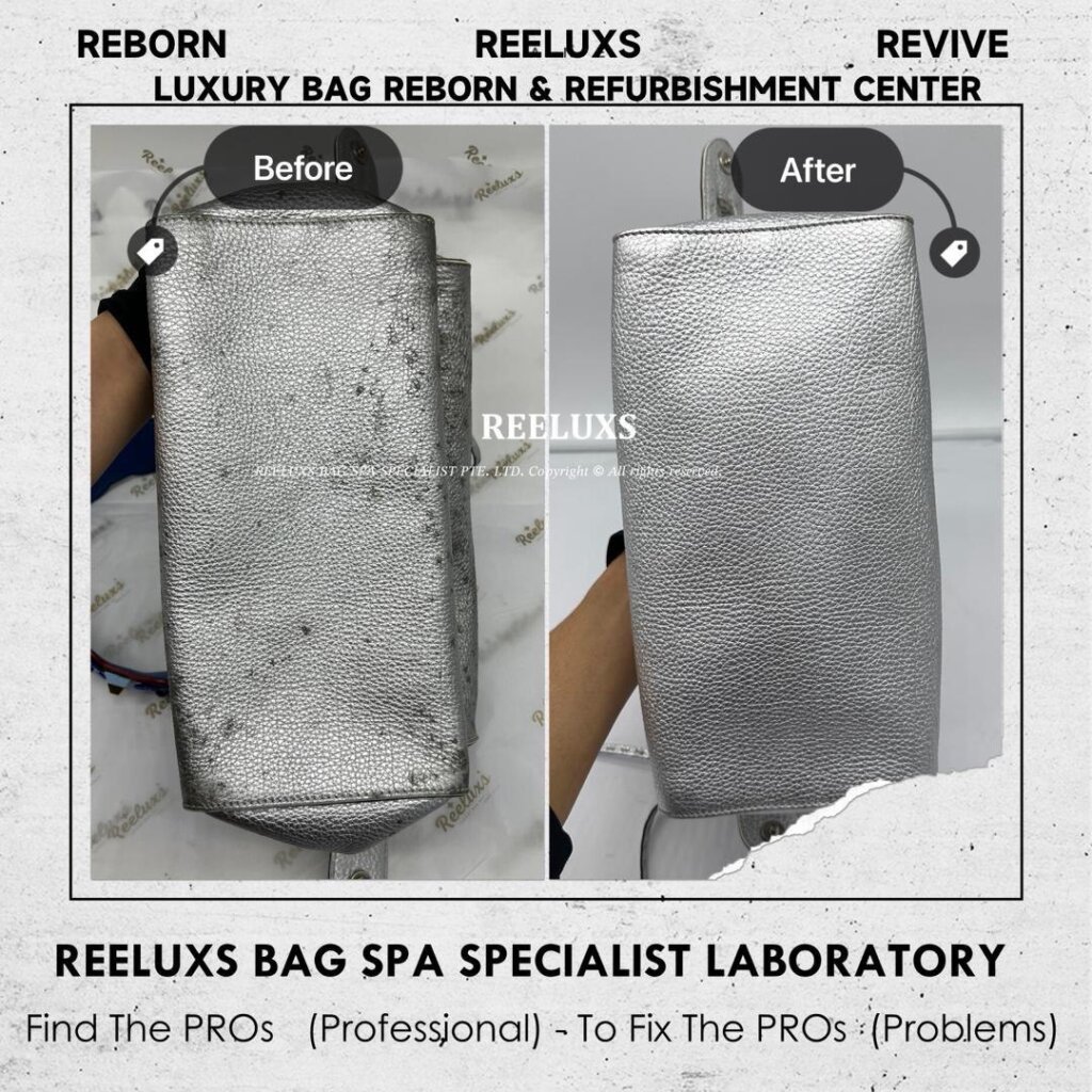 By The Way Bag Metallic Color Faded & Mold Spot Damage Oxidation — frame 5