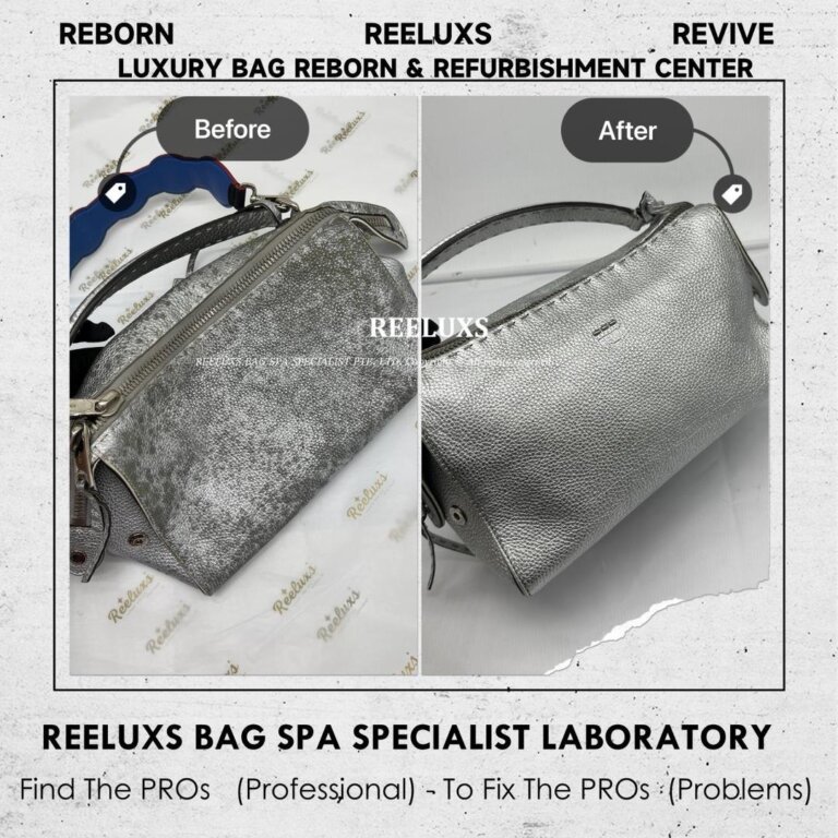 Fendi By The Way Bag Metallic Color Faded & Mold Spot Damage Oxidation Restoration