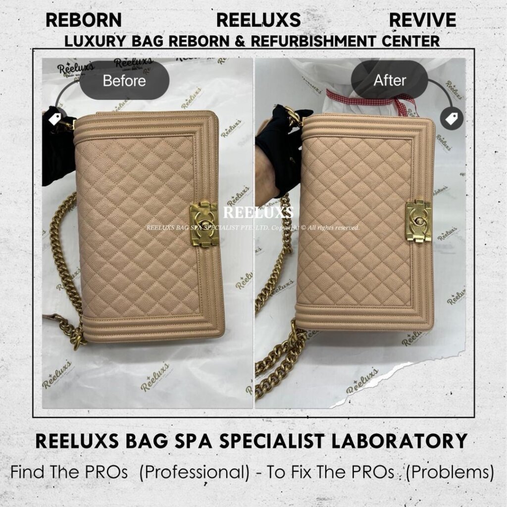 Boy Chanel Quilted Leather Color Transfer Removal & Color Restoration | REELUXS — frame 4