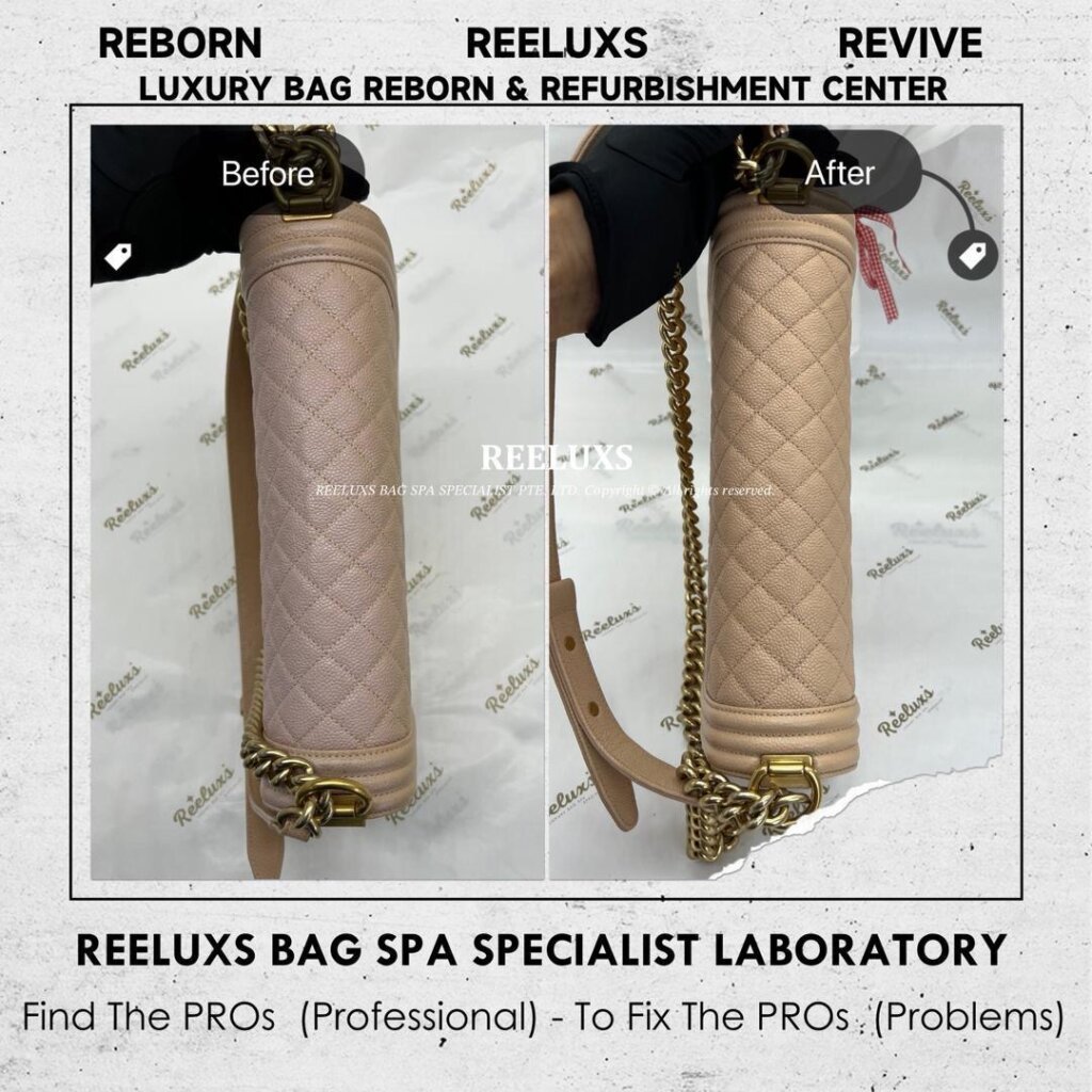 Boy Chanel Quilted Leather Color Transfer Removal & Color Restoration | REELUXS — frame 2