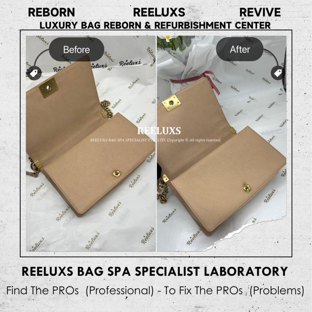 Boy Chanel Quilted Leather Color Transfer Removal & Color Restoration | REELUXS — frame 3