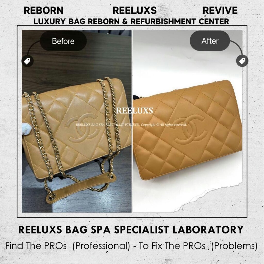 Vintage Matelasse Shoulder Bag Color Transfer Problem Corner Leather Peel Off Damaged… — frame 10