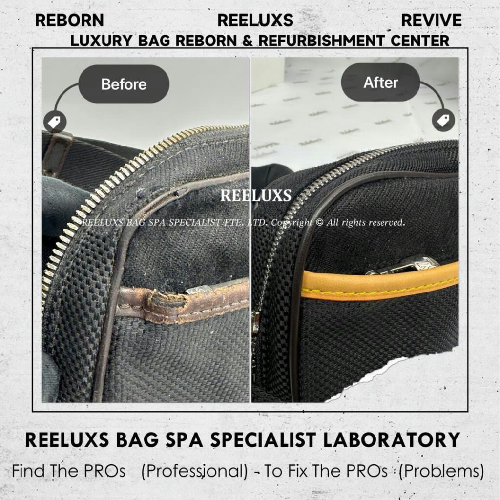 Geant Canvas Messenger Bag Zip & Piping Damage Replacement & Entire Leather — frame 5