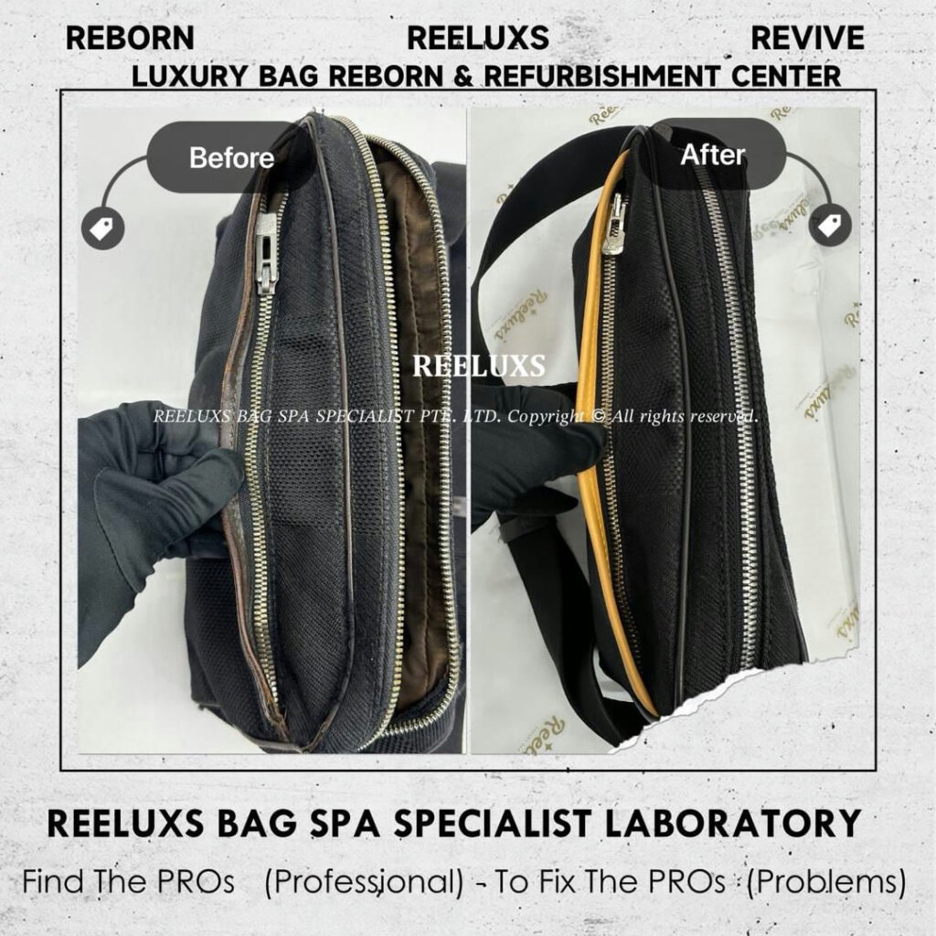 Geant Canvas Messenger Bag Zip & Piping Damage Replacement & Entire Leather — frame 6