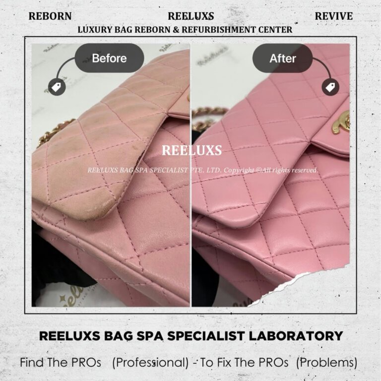Chanel Classic Double Flap Bag Leather Color Faded & Stain Problem Restoration | REELUXS