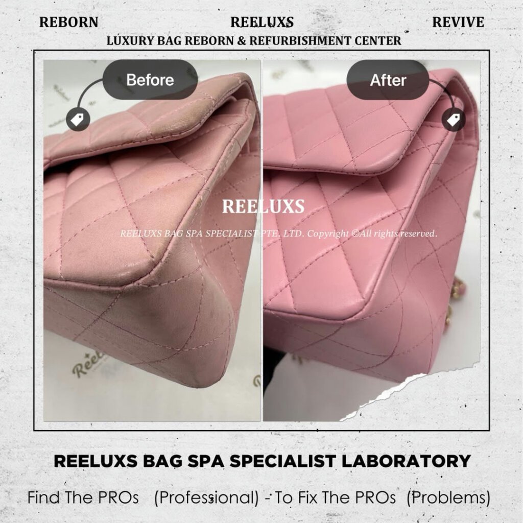 Classic Double Flap Bag Leather Color Faded & Stain Problem Restoration |… — frame 5