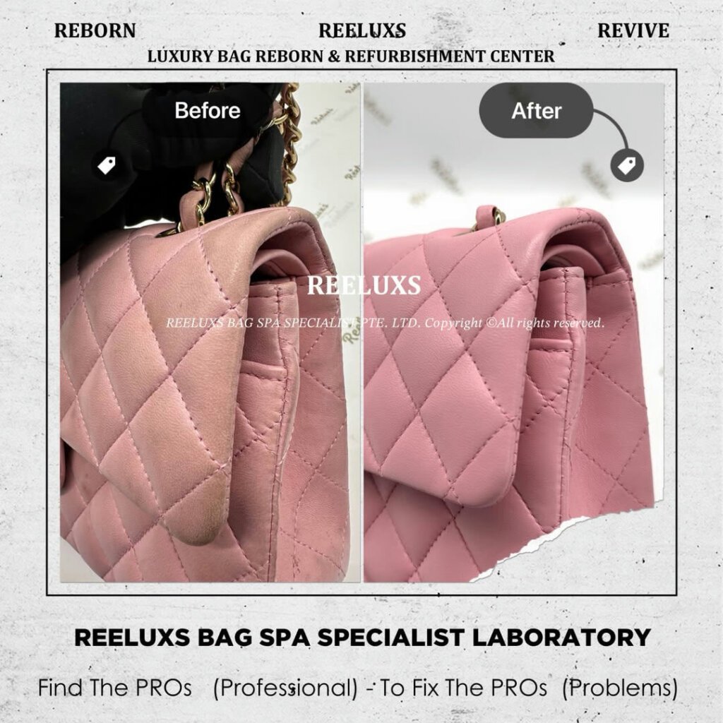 Classic Double Flap Bag Leather Color Faded & Stain Problem Restoration |… — frame 6