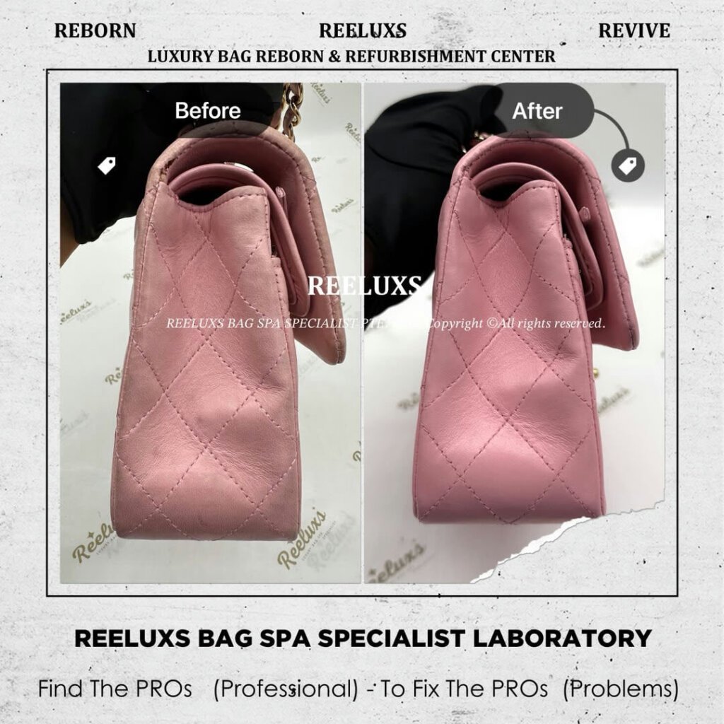 Classic Double Flap Bag Leather Color Faded & Stain Problem Restoration |… — frame 8
