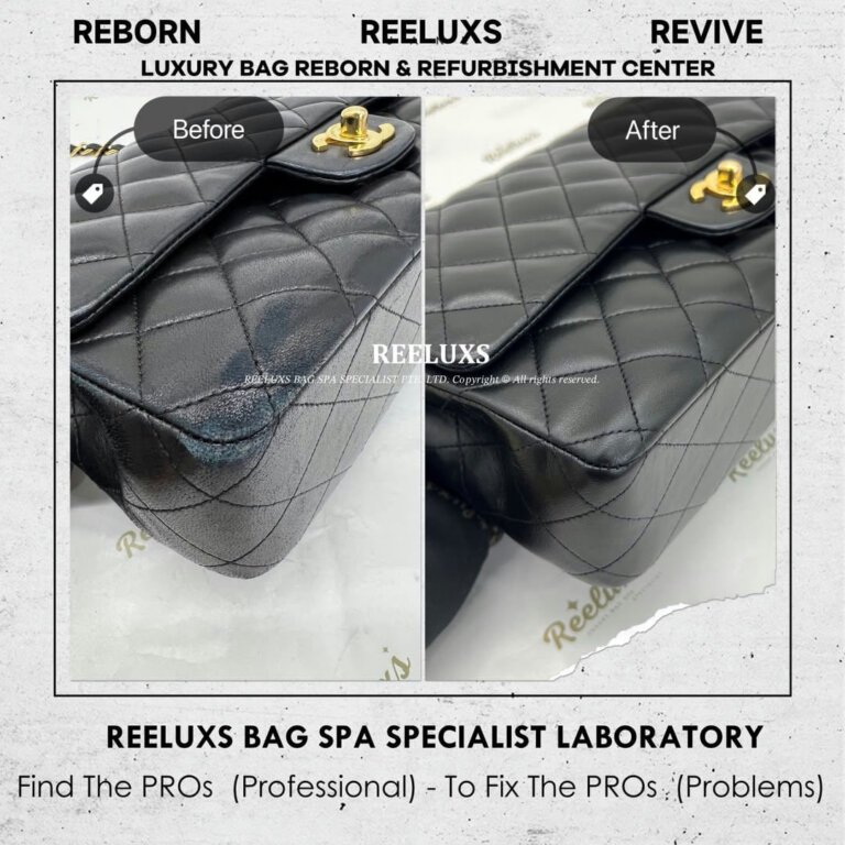 Chanel Classic Flap Bag Leather Color Faded & Peel Off Restoration | REELUXS
