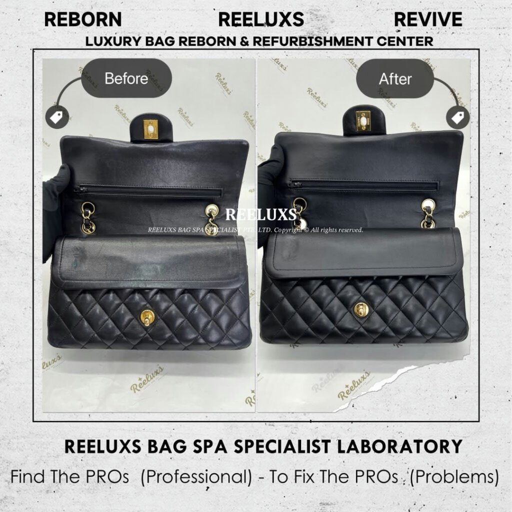 Classic Flap Bag Leather Color Faded & Peel Off Restoration | REELUXS — frame 11