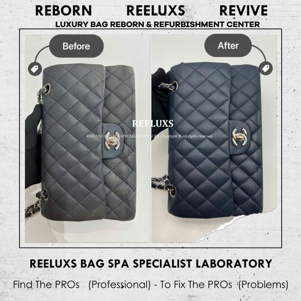 Caviar Classic Double Flap Color Heavy Faded Leather Scratches — frame 2