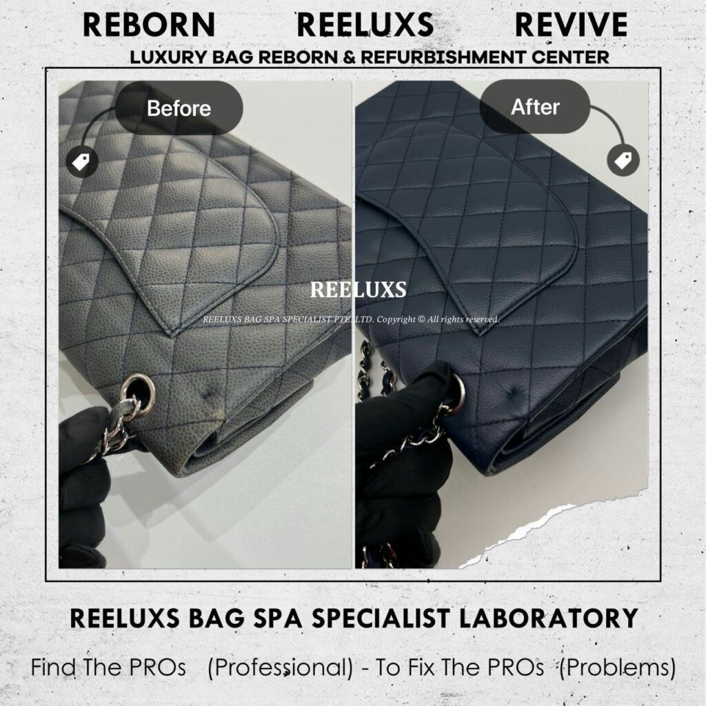 Caviar Classic Double Flap Color Heavy Faded Leather Scratches — frame 5