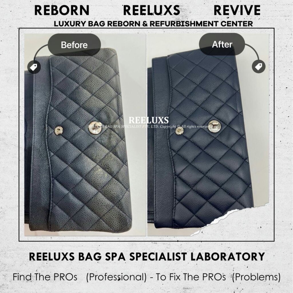 Caviar Classic Double Flap Color Heavy Faded Leather Scratches — frame 4