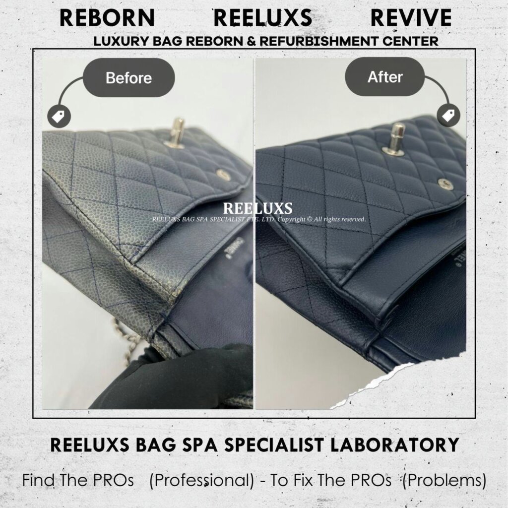 Caviar Classic Double Flap Color Heavy Faded Leather Scratches — frame 7