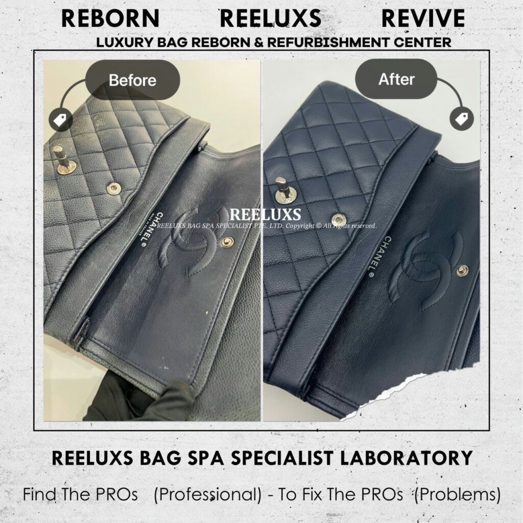 Caviar Classic Double Flap Color Heavy Faded Leather Scratches — frame 6