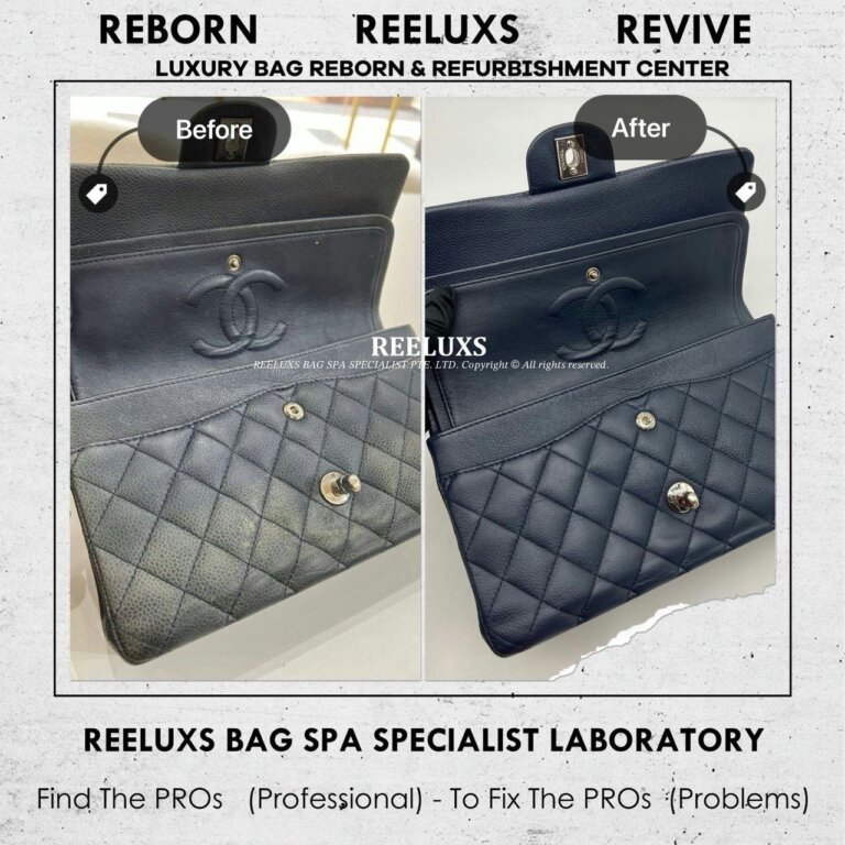 Chanel Caviar Classic Double Flap Color Heavy Faded Leather Scratches Restoration