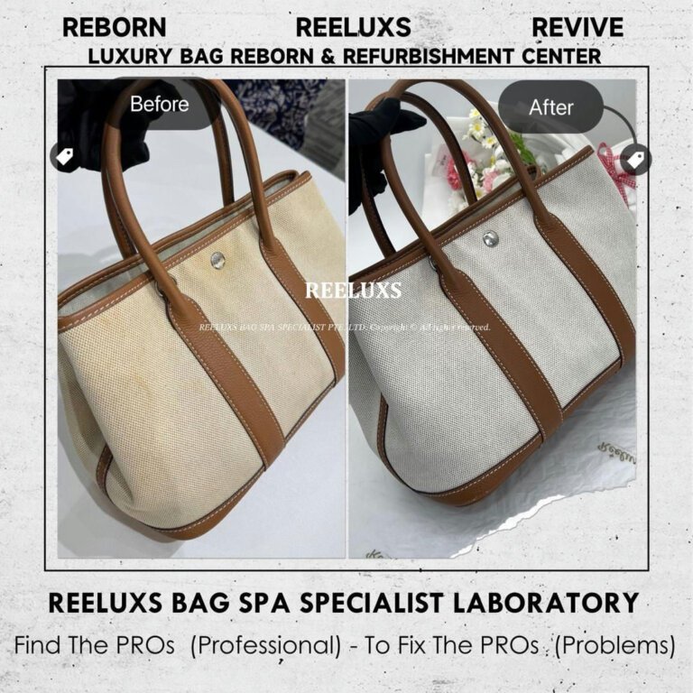 Hermès Garden Party Handbag Fabric Yellowish Stain Problem Nano Spa Treatment | REELUXS