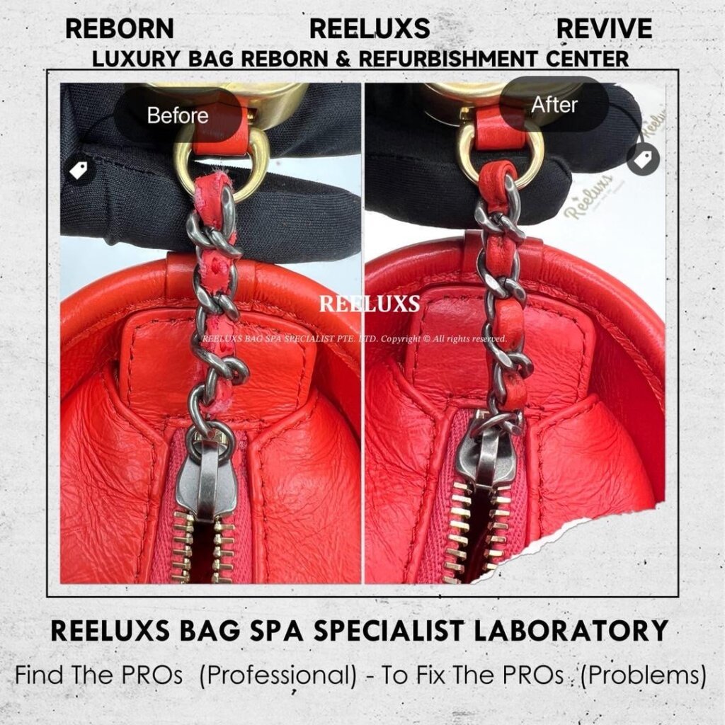 Gabrielle Small Hobo Bag Chain Leather Peel Off Oxidation Replacement I REELUXS — frame 3