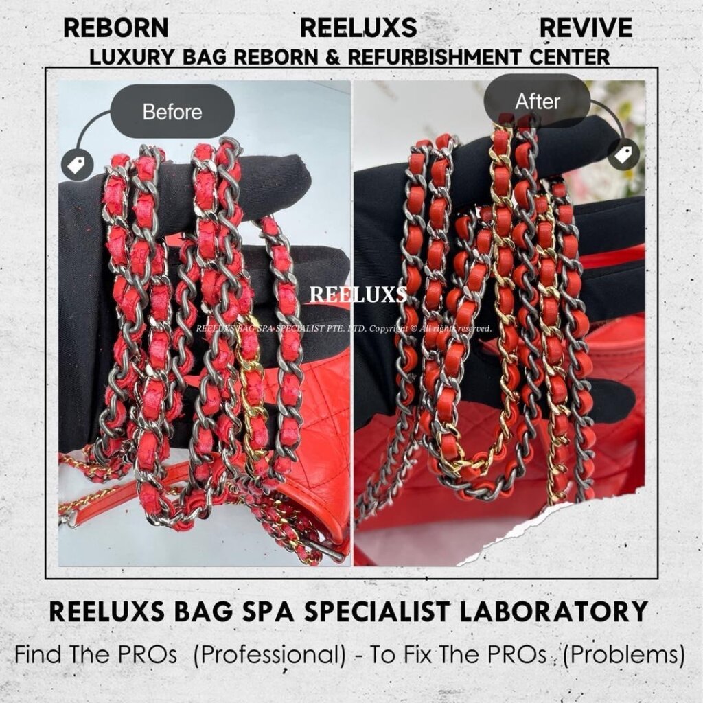 Gabrielle Small Hobo Bag Chain Leather Peel Off Oxidation Replacement I REELUXS — frame 2