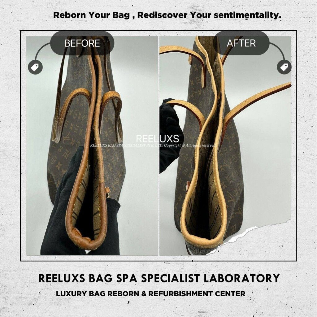 Neverfull MM Monogram Canvas Tote Bag Vachetta Stain, Cracked & Damaged Oxidation… — frame 5