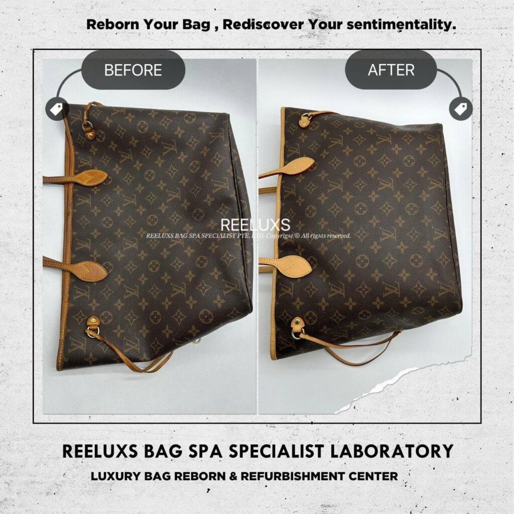 Neverfull MM Monogram Canvas Tote Bag Vachetta Stain, Cracked & Damaged Oxidation… — frame 8