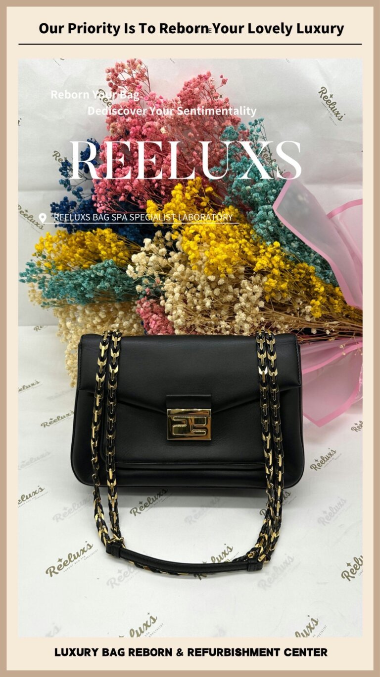 Fendi Leather Be Baguette Shoulder Bag Leather Color Faded, Damaged & Peel Off Change To Black Color Restoration