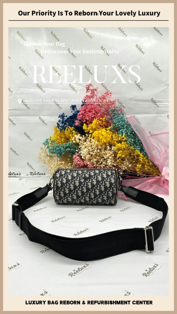 Oblique Round Shoulder Bag Fabric Yellowish Nano Spa Treatment | REELUXS — frame 5