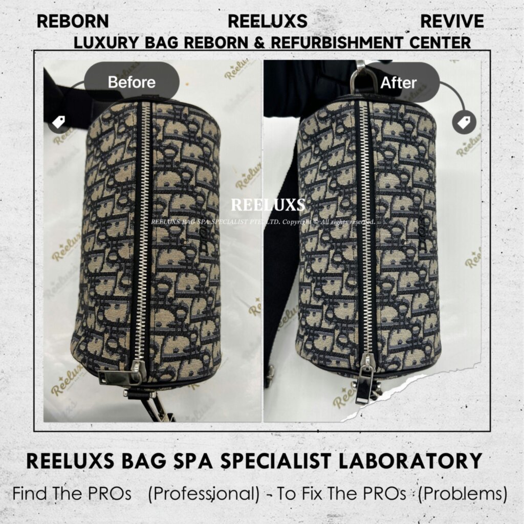 Oblique Round Shoulder Bag Fabric Yellowish Nano Spa Treatment | REELUXS — frame 4