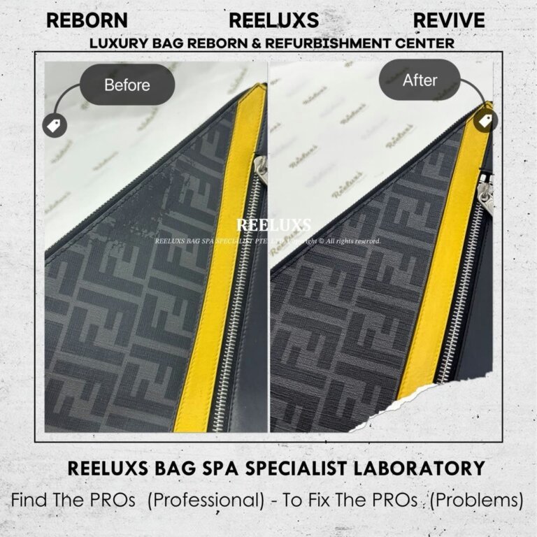 “FENDI Diagonal FF Clutch Interior Stain & Canvas Peel Off Oxidation Refurbishment | REELUXS  “