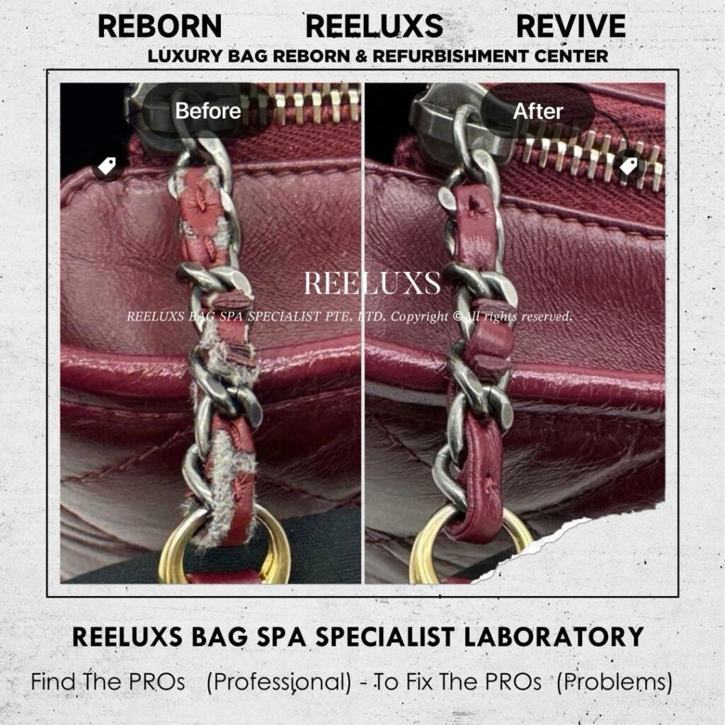 Gabrielle Hobo Bag Chain Leather Peel Off & Oxidation Replacement & Refurbishment… — frame 2
