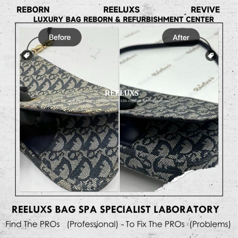 Christian Dior Oblique 30 Montaigne Bag Partial Leather Restoration, Nano Spa Cleaning, Nano Antibacterial Treatment, Leather Treatment & Refurbishment | REELUXS
