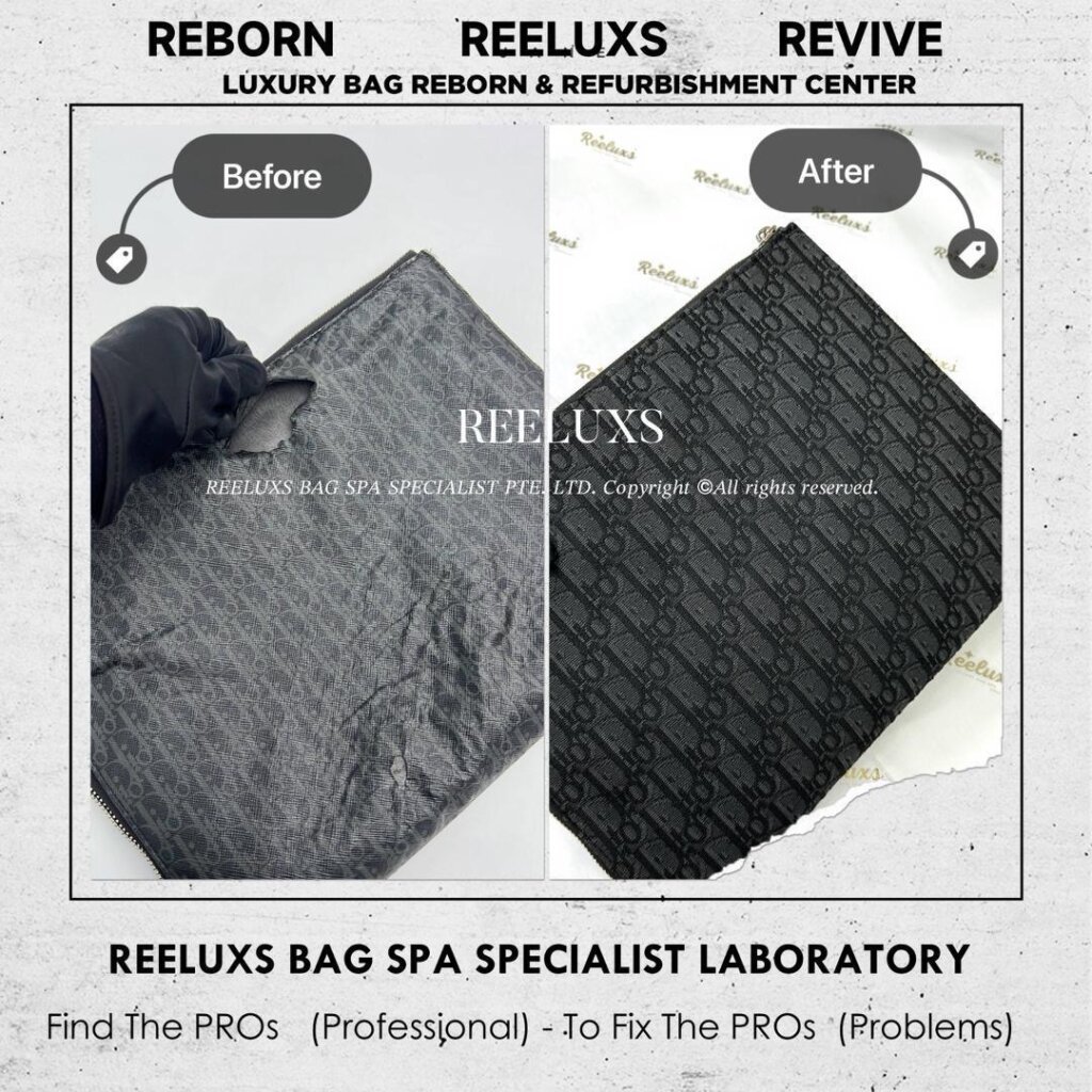 Black Oblique Men Clutch Canvas Oxidation Peel Off Customised To Fabric Refurbishment… — frame 1