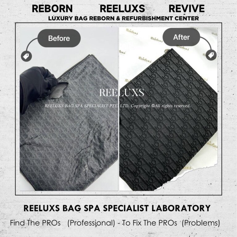 Dior Black Oblique Men Clutch Canvas Oxidation Peel Off Customised To Fabric Refurbishment | REELUXS