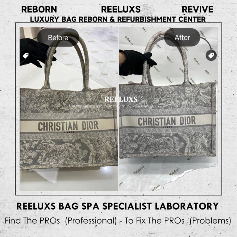 Dior Book Tote Bag Fabric Faded    Color Trnasfer & Yellowish Problem Refurbishment  & Run Of the Shape Re -Structure | REELUXS