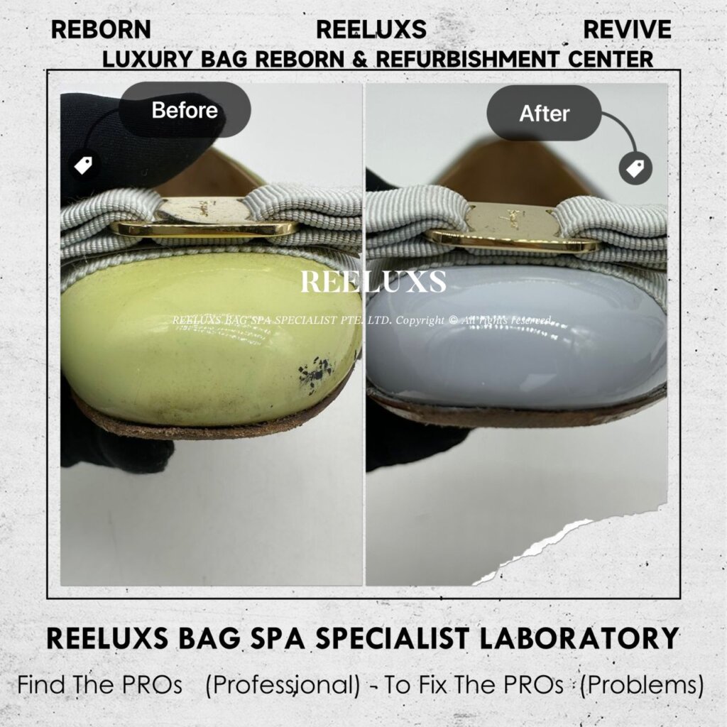 Salvatore Varina Flats With Gold Metal Patent Leather Color Damaged, Faded &… — frame 3